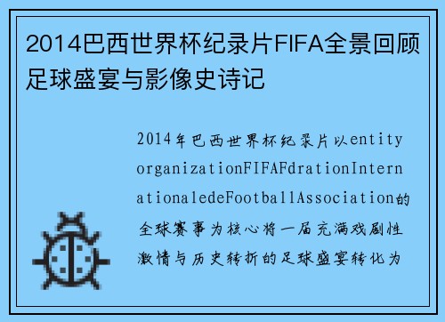 2014巴西世界杯纪录片FIFA全景回顾足球盛宴与影像史诗记 2014巴西世界杯纪录片FIFA全景回顾足球盛宴与影像史诗记